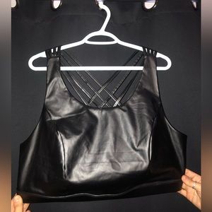 Torrid leather crop top